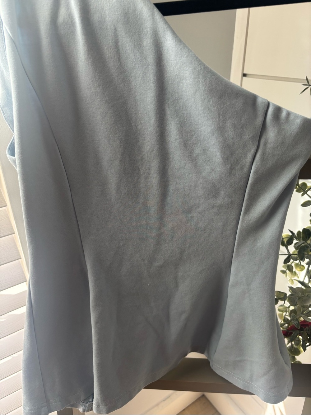 One-Shoulder Light Blue Button vest - Picture 11 of 14